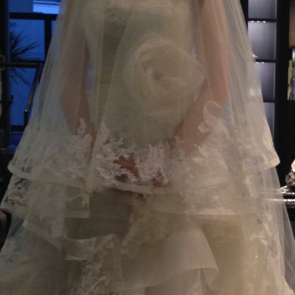 Brand New!!! Vera Wang Katarina Full-size Ivory Veil with full Lace details $3k+